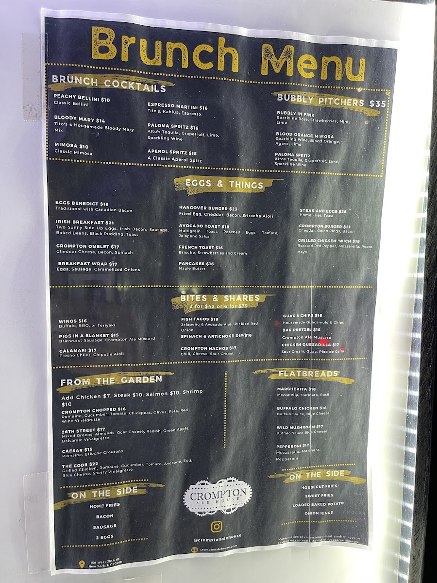 Crompton Ale House Menu - Image 3