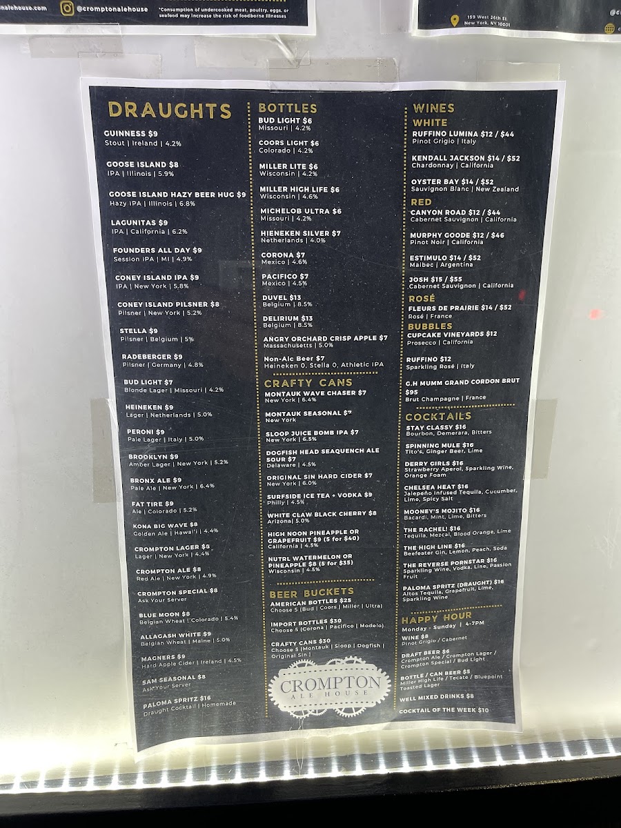 Crompton Ale House Menu - Image 4